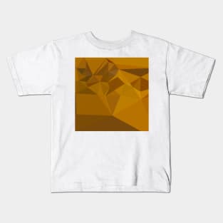 Curry Yellow Abstract Low Polygon Background Kids T-Shirt